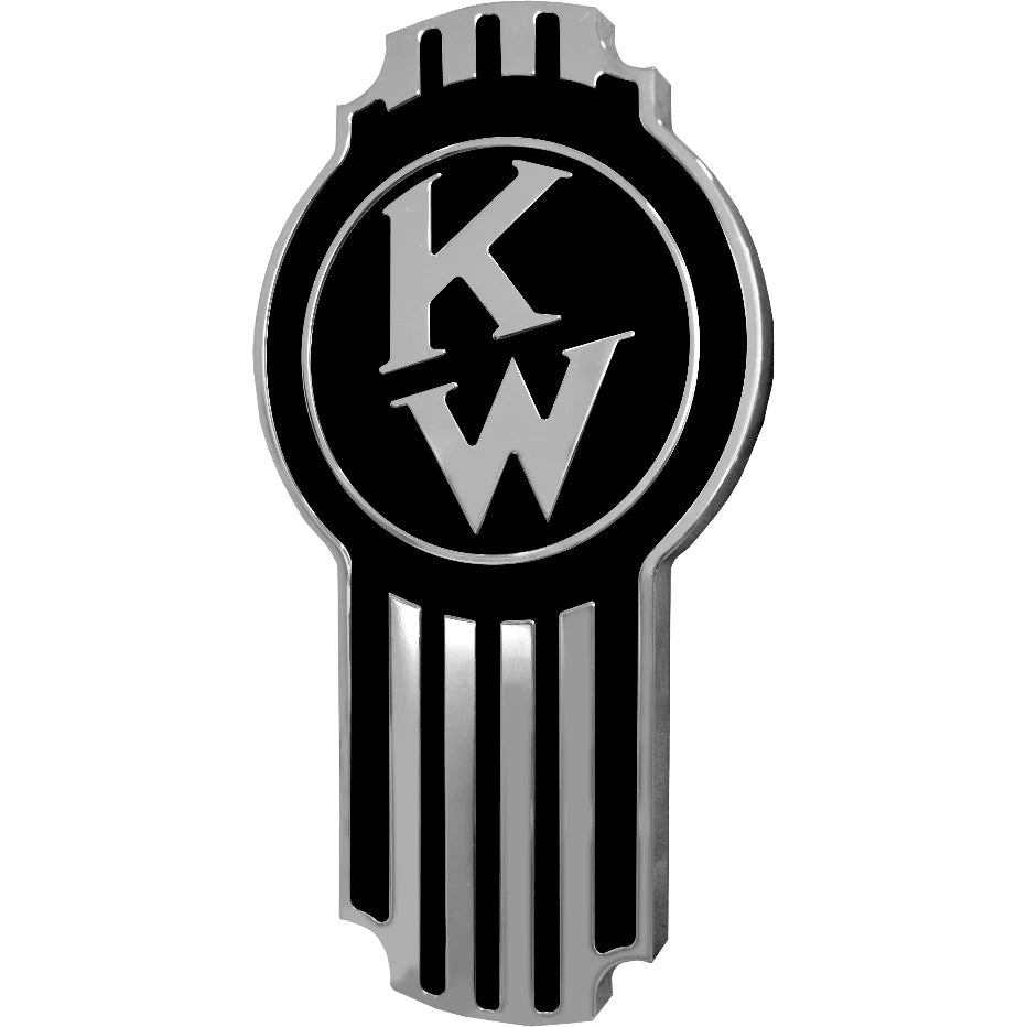 Kenworth Emblem Engraved Old Style - Black/Chrome