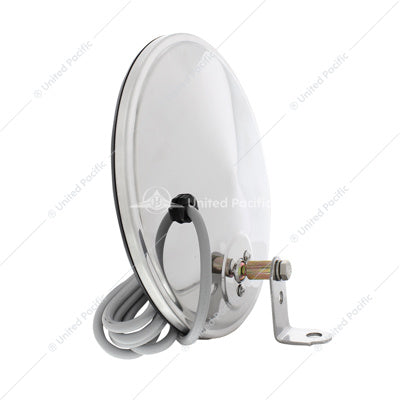 8-1/2" 430 Stainless Steel Heated 320R Convex Mirror - Offset Mounting Stud