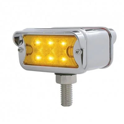 39412 12 LED Dual Function Double Face Light WVisor - T-Mount - Amber & Red LEDAmber & Red Lens