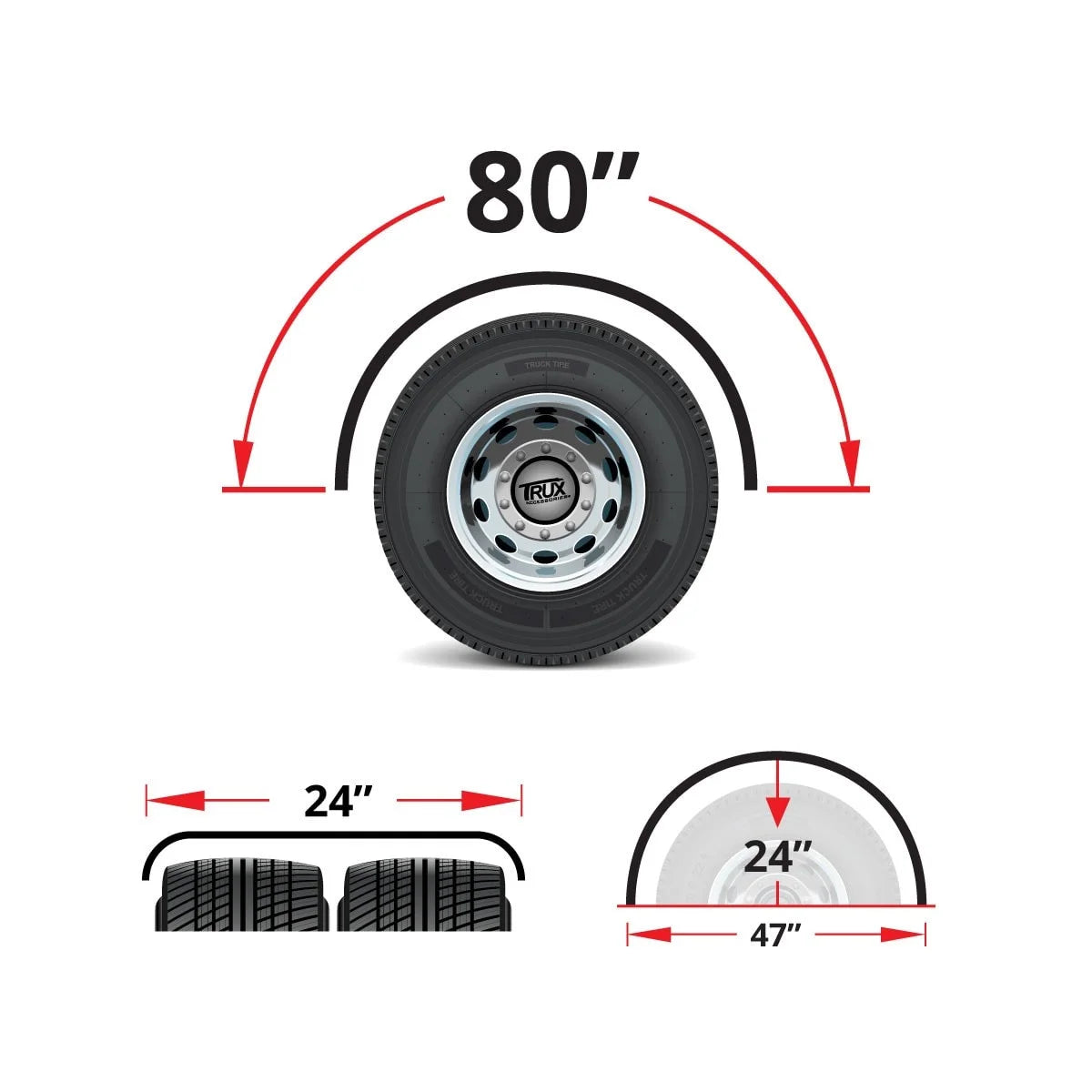 TFEN-S47B Smoke Mirror Black Fully Smooth Single Axle Fender with Rolled Edge