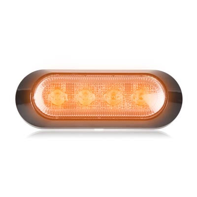 M20384YCL Ultra 0.9" Thin Profile 4 LED Warning Light - Amber Clear