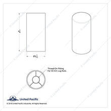 10034CB 33mm X 4-1/4" Chrome Plastic Tall Cylinder Nut Covers - Thread-On (60-Pack)