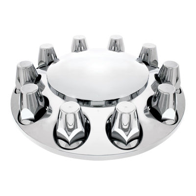 10257 Dome Front Axle Cover With 33mm Standard Thread-On Nut Covers - Chrome (Color Box)