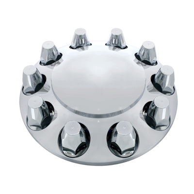 10257 Dome Front Axle Cover With 33mm Standard Thread-On Nut Covers - Chrome (Color Box)
