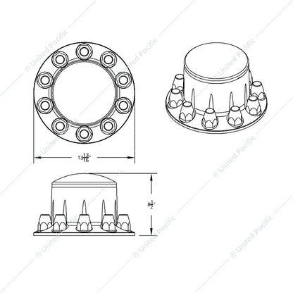 10263 Dome Rear Axle Cover With 33mm Standard Thread-On Nut Covers