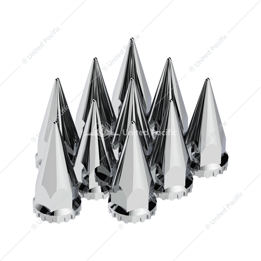 10569 33mm X 4-3/4" Chrome Super Spike Nut Covers - Thread-On (Box of 10)