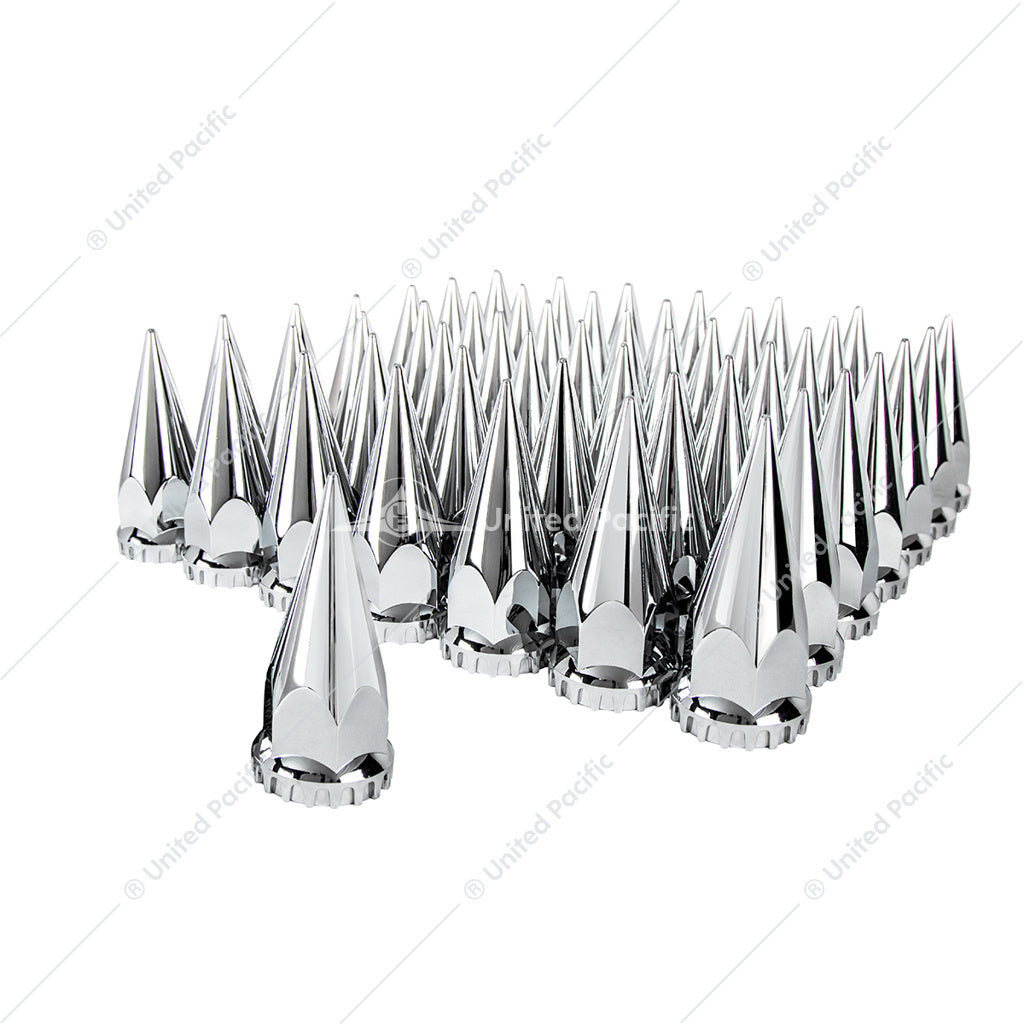 10569CB 33mm X 4-3/4" Chrome Super Spike Nut Covers - Thread-On (60-Pack)