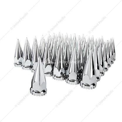 10569CB 33mm X 4-3/4" Chrome Super Spike Nut Covers - Thread-On (60-Pack)