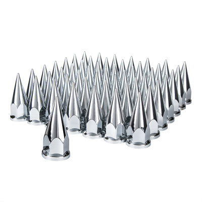 10570CB 33mm X 4-7/8" Chrome Plastic Super Spike Nut Covers - Push-On (60-Pack)