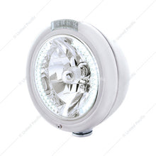 32483 Headlight w H4 Halogen Bulb with 34 White LED Position Light & Dual Mode 4 Amber LED Turn Signal Clear Lens