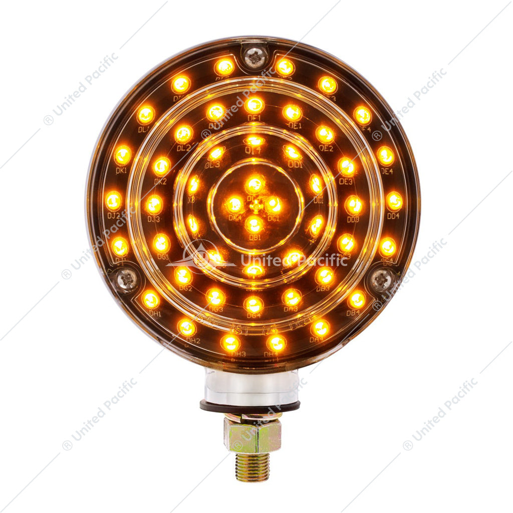 88 LED Single Stud Double Face Turn Signal Light - Amber & Red LED/Clear Lens