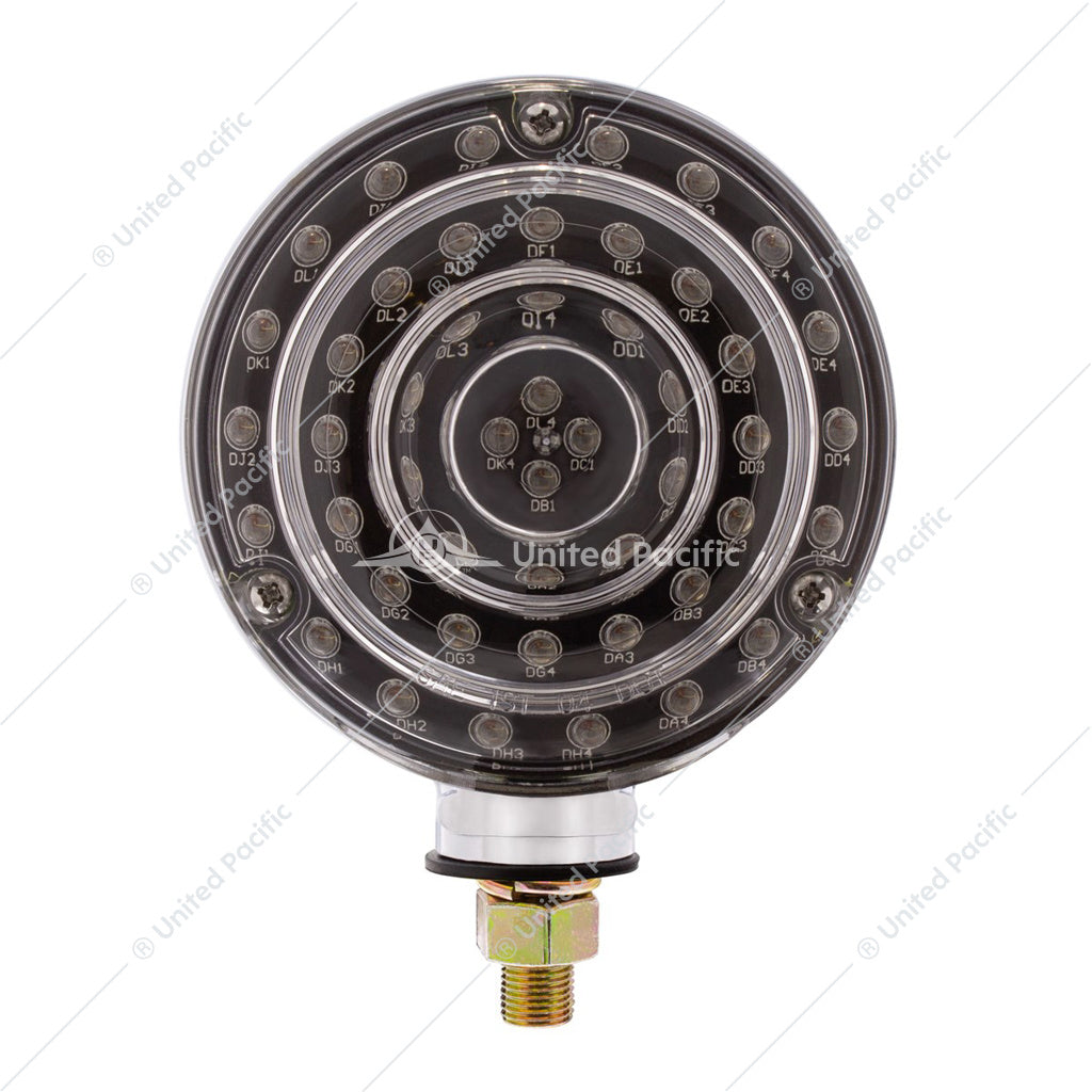 88 LED Single Stud Double Face Turn Signal Light - Amber & Red LED/Clear Lens
