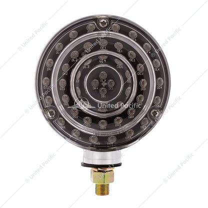 88 LED Single Stud Double Face Turn Signal Light - Amber & Red LED/Clear Lens