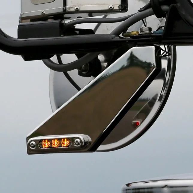 N19950C-3Wire - Mirror Mount Side Signal Brackets (Red/Amber) Clear Lens Pair (304) 3 Wire