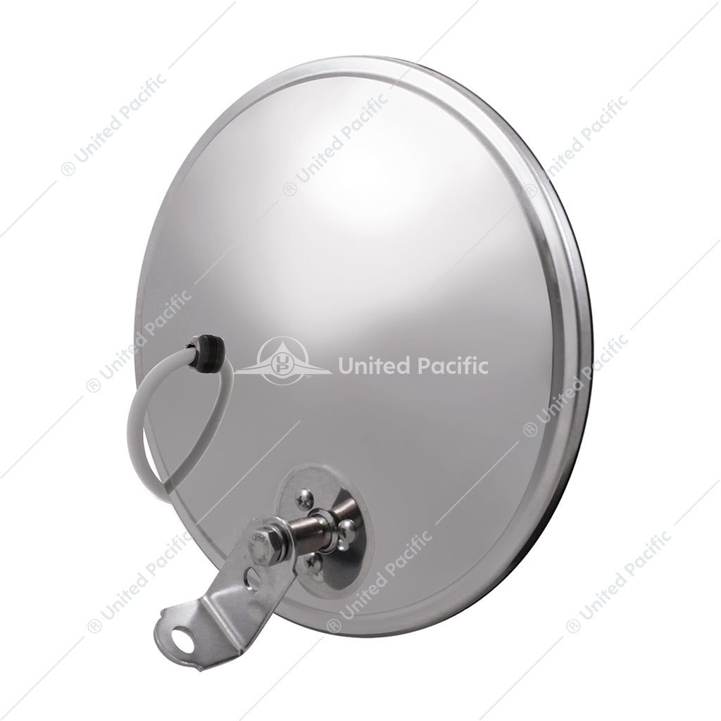 8-1/2" 430 Stainless Steel Heated 320R Convex Mirror - Offset Mounting Stud