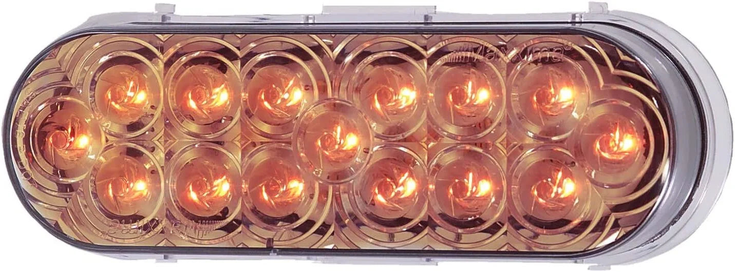 M63322YCL Amber 6" Oval Park/Turn Light with Clear Lens