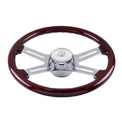Chrome Steering Wheel Hub & Horn Button Kit For 2014-2025 Kenworth T680 & Peterbilt 579