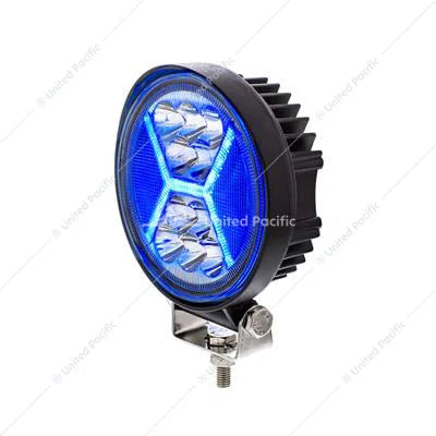 36455 4.5 Inch Round 24 Diode High Power LED Work Light W X Blue Light Guide