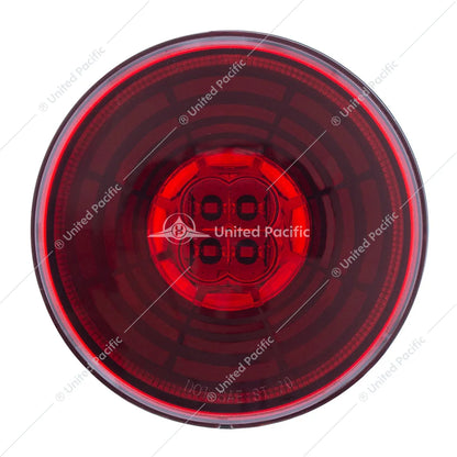 UP#36564 United Pacific 13 LED 4" Round Abyss Light - Red LED/ Red Lens (Stop, Turn & Tail)