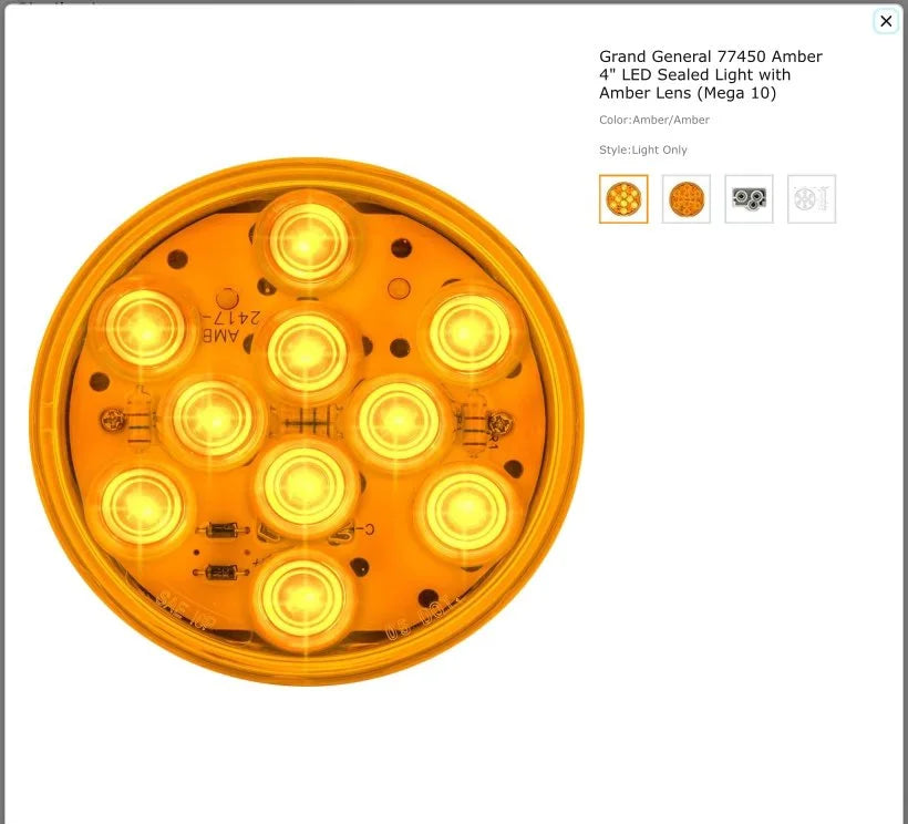 77450 4inch Amber Led