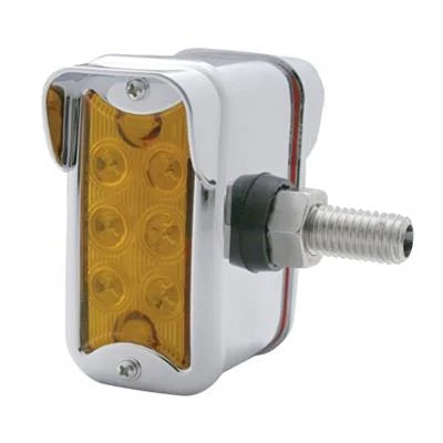 39413 12 LED Dual Function Double Face Light WVisor - Vertical Side Mount - Amber & Red LEDAmber & Red Lens