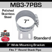 MB3-7PBS Grand Rock 7in Stack Mounting Bracket 3 Wide Polished SS