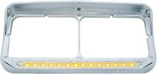 32352 Dual Headlight Bezel With Visor - Amber LED/Clear Lens