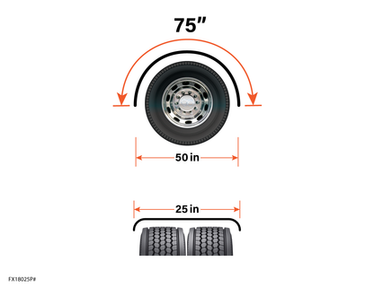 FX18025P Class Eight 25″ Poly Single Axle Fender - Black