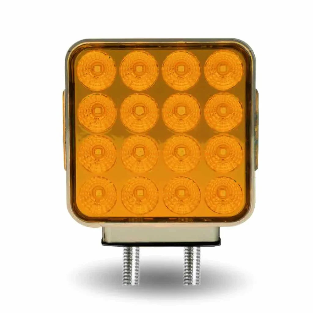 TLED-SDX Amber/Red 38 LED Turn Signal and Marker Double Face Fender Light With Chrome Reflector
