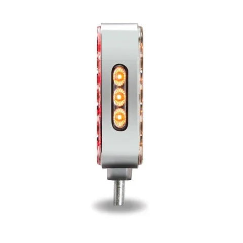 TLED-SDXC Clear Amber / Clear Red Turn Signal & Marker LED Double Face Fender Light with Chrome Reflector