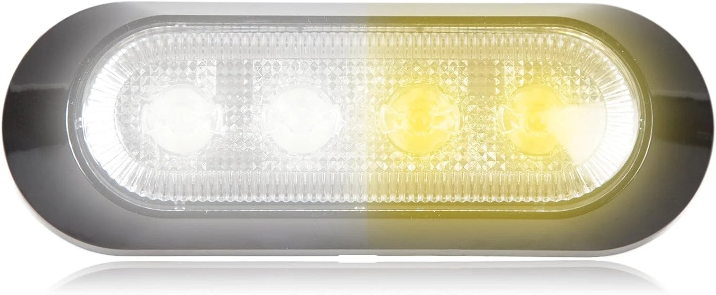 M20384WYCL 4 LED White/Amber Clear Ultra 0.9" Thin Profile Warning Strobe Light
