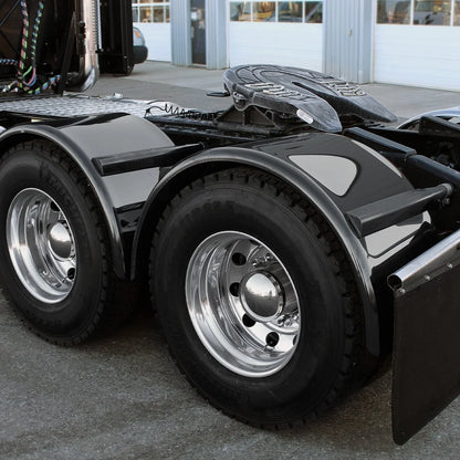 TFEN-S47B Smoke Mirror Black Fully Smooth Single Axle Fender with Rolled Edge