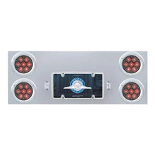 35084 33-34 Stainless Rear Center Panel With Four 7 LED 4 Light & Bezel - Red LEDClear Lens - Competition Series