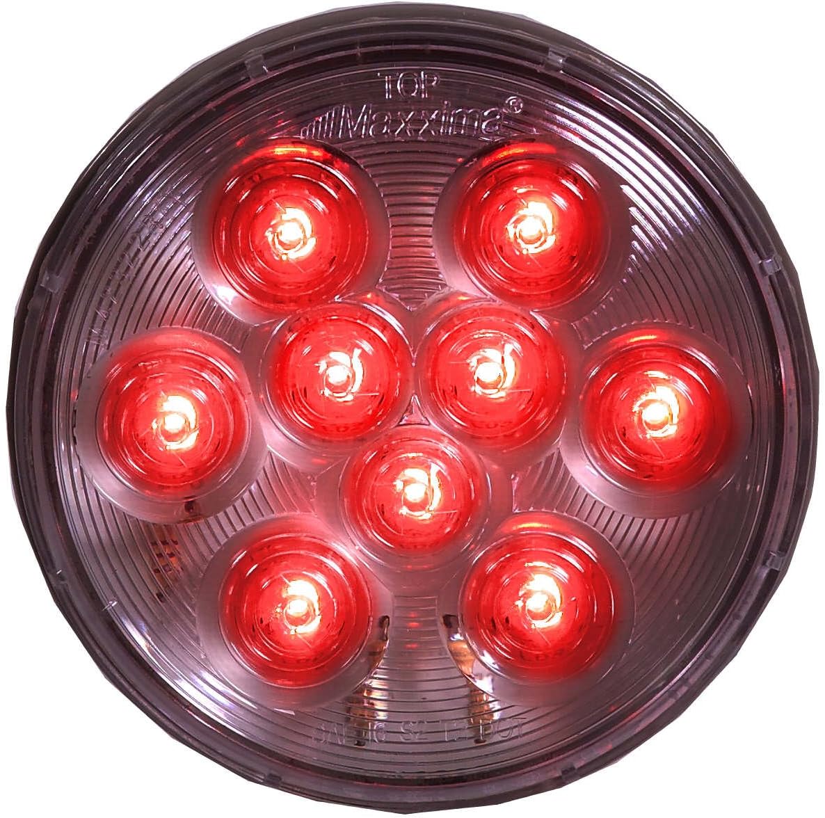 M42322RCL Red 4" Round Stop/Tail/Turn Light, Red Clear Lens, Grommet Mount