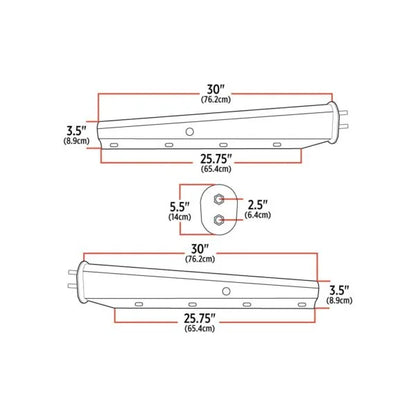 TU-9214 30″ Mud Flap Hangers – 2 1/2″ Bolt Spacing