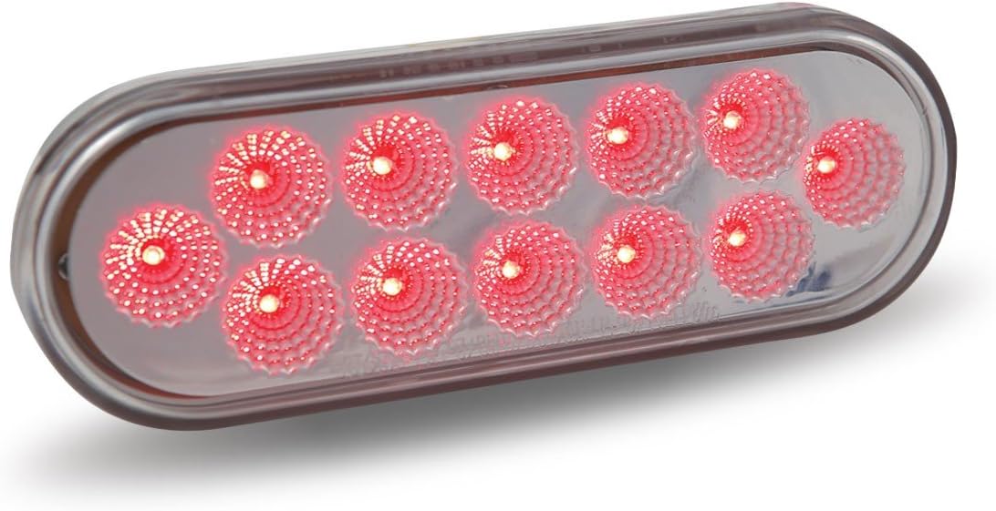 TLED-O12CR Clear Lens Red Stop, Turn & Tail LED Oval Light