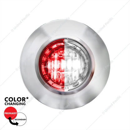 UP#35936 United Pacific 2 LED 3/4" Mini Double Fury Light (Clearance/Marker) - Red & White LED/Clear Lens
