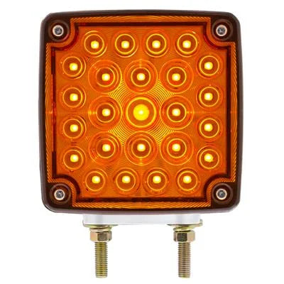 38757 52 LED Double Stud Double Face Turn Signal Light (Passenger) - Amber & Red LEDAmber & Red Lens