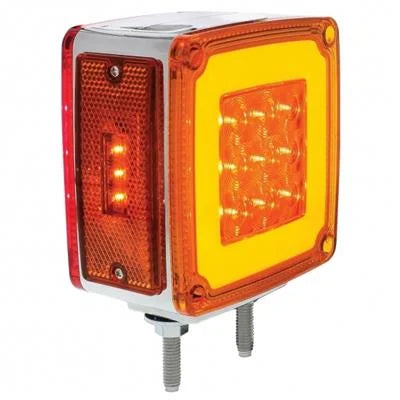 37125 53 LED Double Stud Double Face GloLight With Side Marker (Turn Signal) Passenger - Amber & Red LEDAmber & Red