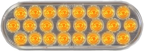 M63201YCL 24 LED Amber Clear Lens 6" Oval LED Warning Flasher Light