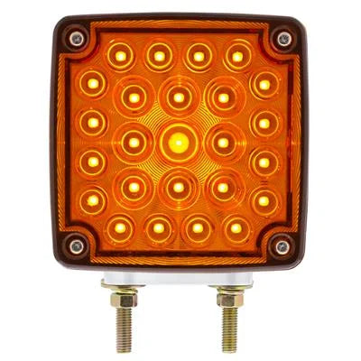 38756 52 LED Double Stud Double Face Turn Signal Light (Driver) - Amber & Red LEDAmber & Red Lens