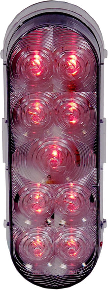 M63322RCL Red 6" Oval Stop/Tail/Turn Light with Clear Lens