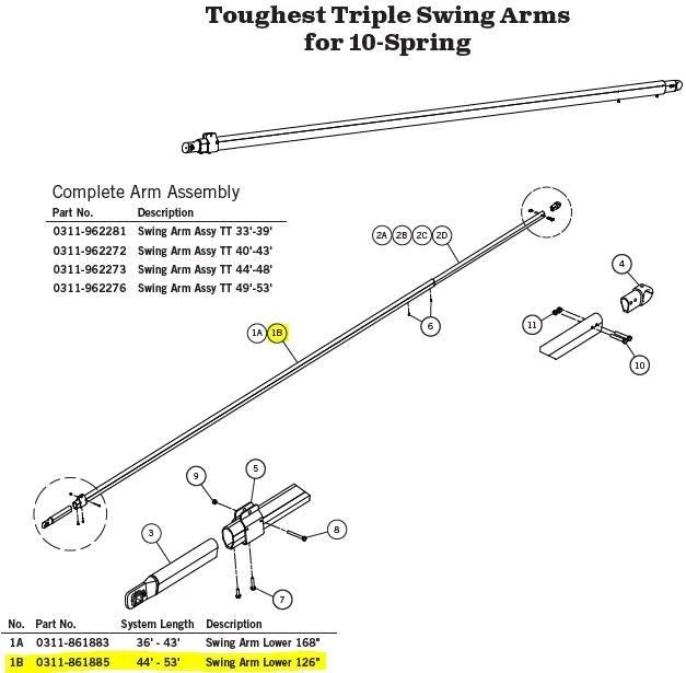 0311-962273 Swing Arm 44-48'