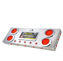 91302 Grand General Stainless Steel Rear Center Light Panel with 4 and 1 inches Red LED with License Plate