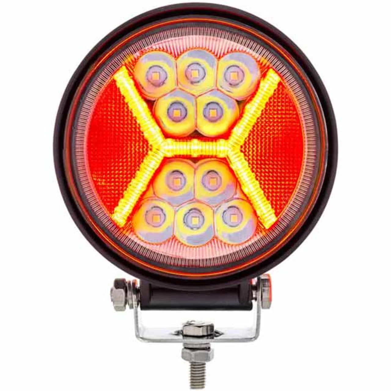 36456 4.5 Inch Round 24 LED High Power Work Light W X Red Light Guide