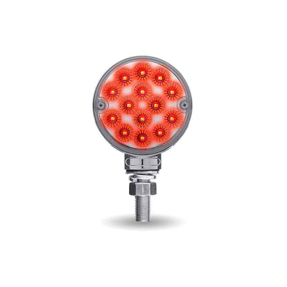 TLED-DL3XC Clear Amber/Red Turn & Marker 3″ Mini Double Face Round Light with Reflector LEDs – 28 Diodes