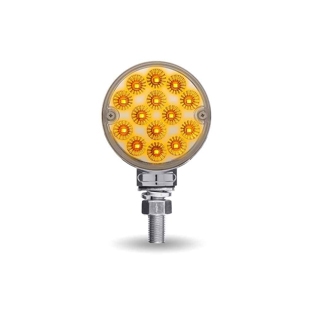 TLED-DL3XP Amber/Red Turn & Marker to Purple Auxiliary 3″ Mini Double Face Round Light with Reflector LEDs – 28 Diodes