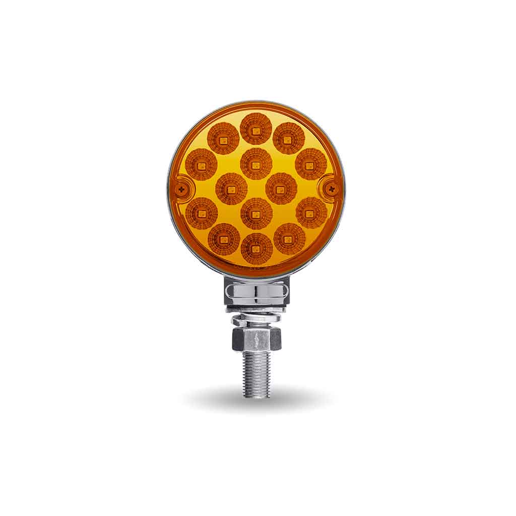 TLED-DL3X Amber/Red Turn & Marker 3″ Mini Double Face Round Light with Reflector LEDs – 28 Diodes