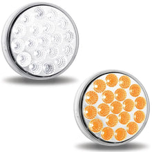 TLED-4X40AW 4 Inch Round Amber Marker To White Auxiliary Dual Revolution LED Light W/ Clear Lens