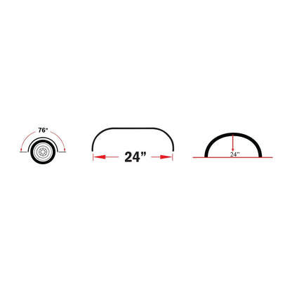 TFEN-S17 - Fender 76 Polyethylene, Single Axle, with Rolled Edge, for 47 OD Tires
